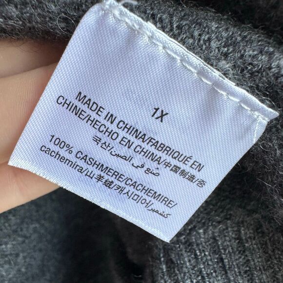 Charter Club 100% Cashmere Gray Open Front Cardigan Duster Size 1X - Picture 7 of 10